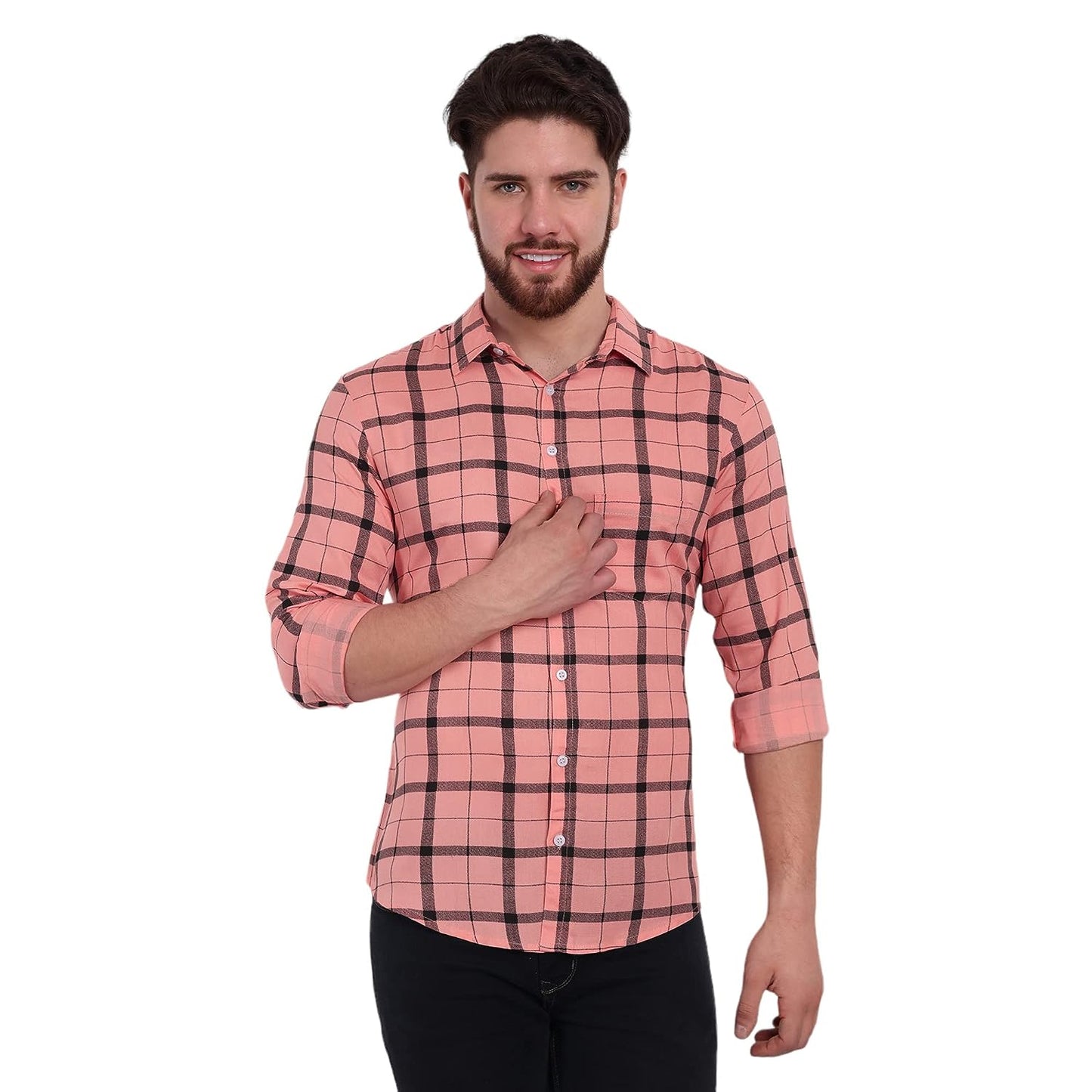 Vastraa Fusion Men's Rayon Checkered Shirt