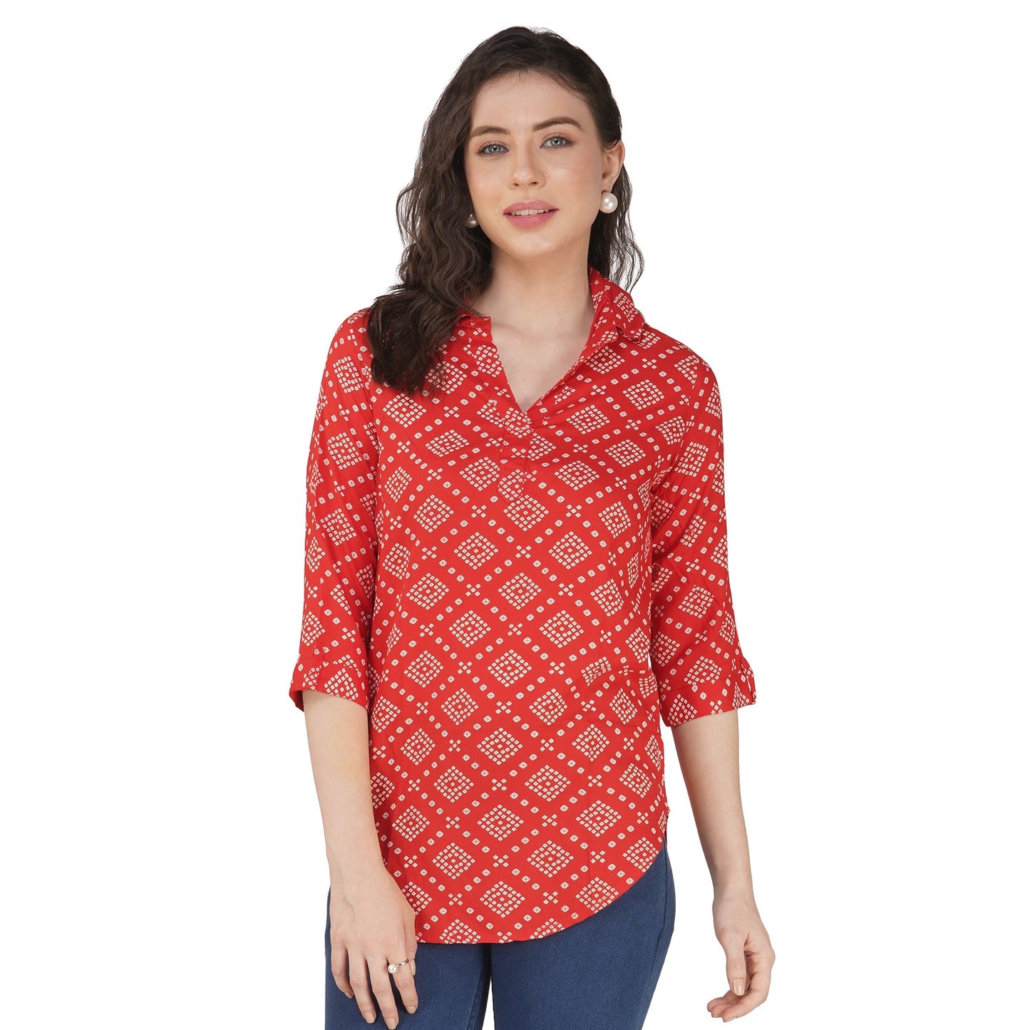 Women's Rayon Festival and Regular Wear Bandhani Tops