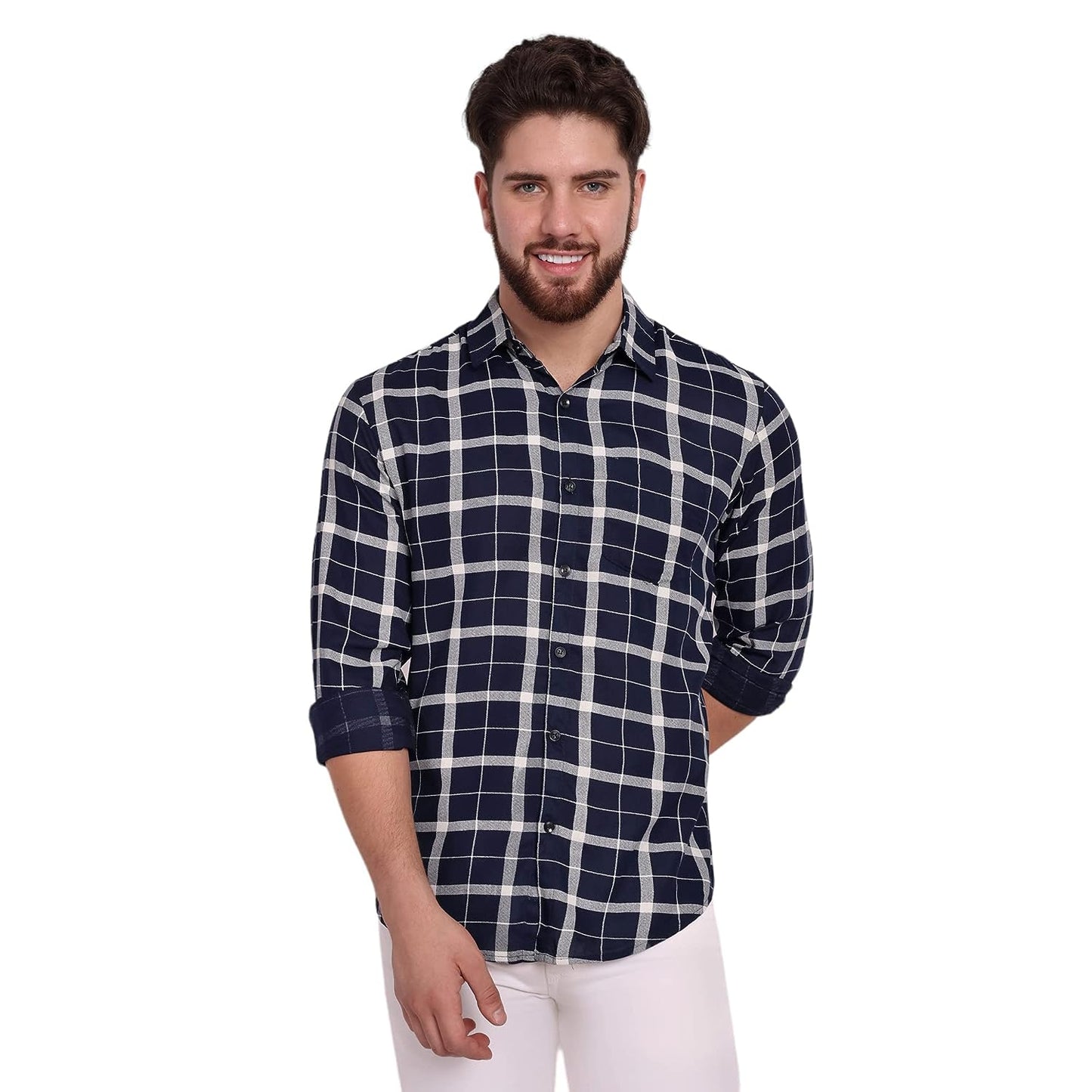 Vastraa Fusion Men's Rayon Checkered Shirt