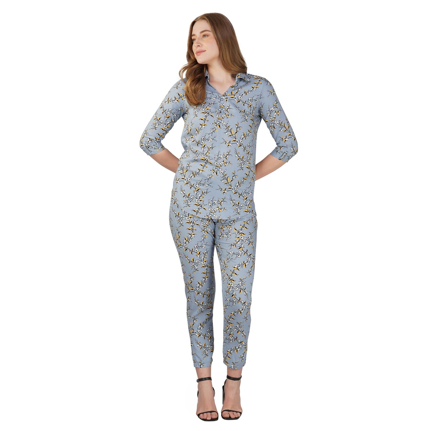 Vastraa Fusion Women Co Ord Set Printed Shirt & Bottom Set for Women Two-Piece Outfit