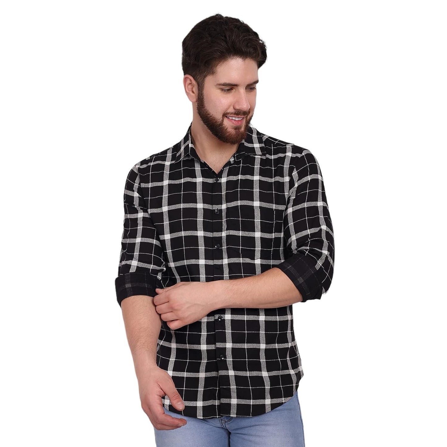 Vastraa Fusion Men's Rayon Checkered Shirt