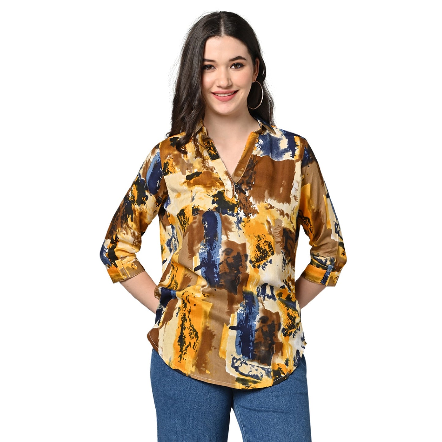 Vastraa Fusion Women's Rayon Festival and Regular Wear Printed Tops