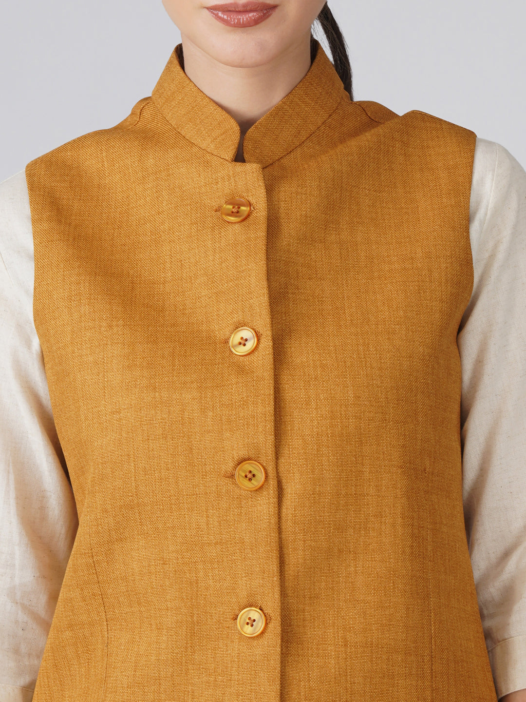 Vastraa Fusion Solid Indian Traditional Ethnic Waistcoat Festive Nehru jacket for Women