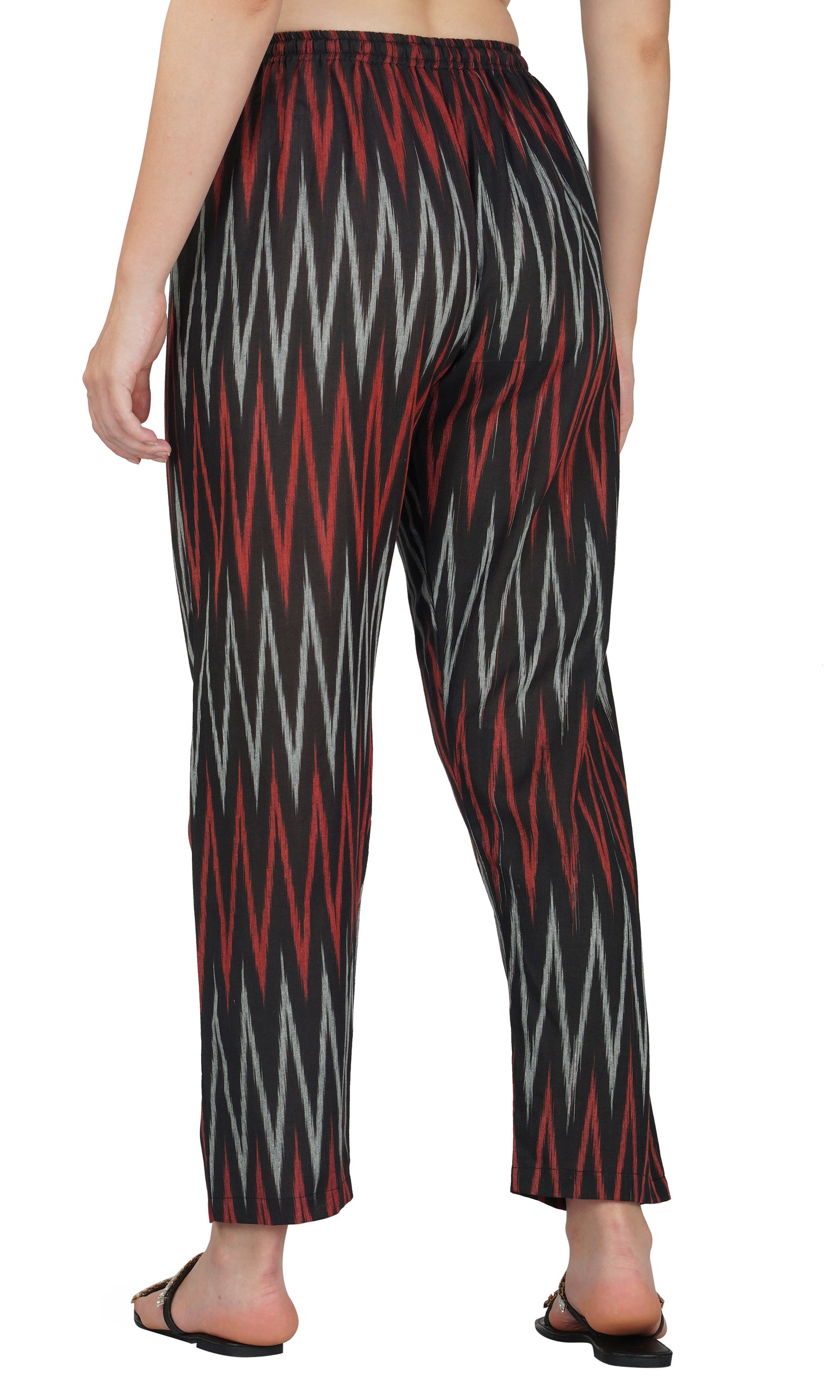 Women's Regular Fit Ikat Pattern Cotton Palazzo