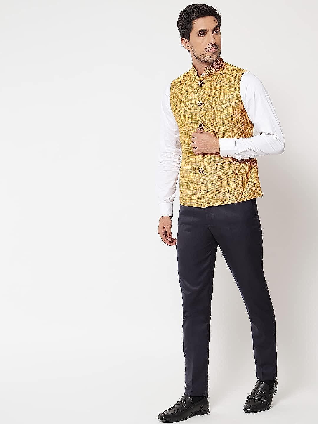 Small Check Patterns - South Cotton Nehru Jacket