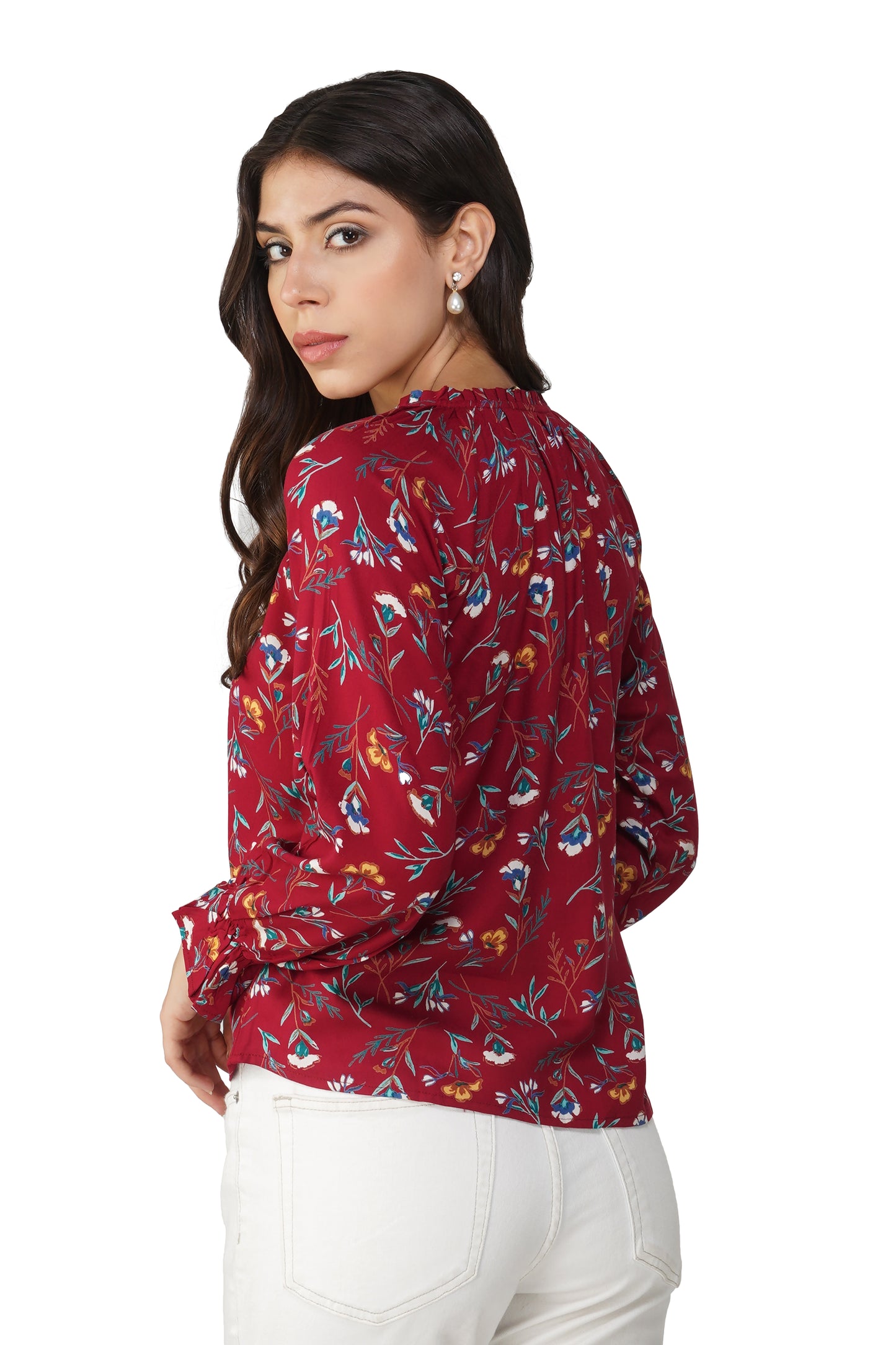 Vastraa Fusion Rayon Printed Regular Fit Tops for Women's