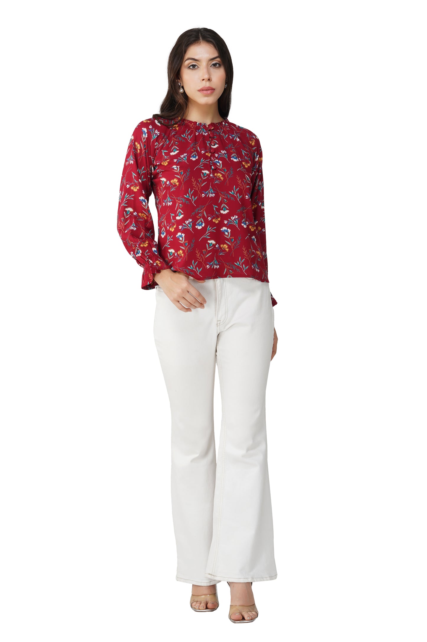 Vastraa Fusion Rayon Printed Regular Fit Tops for Women's