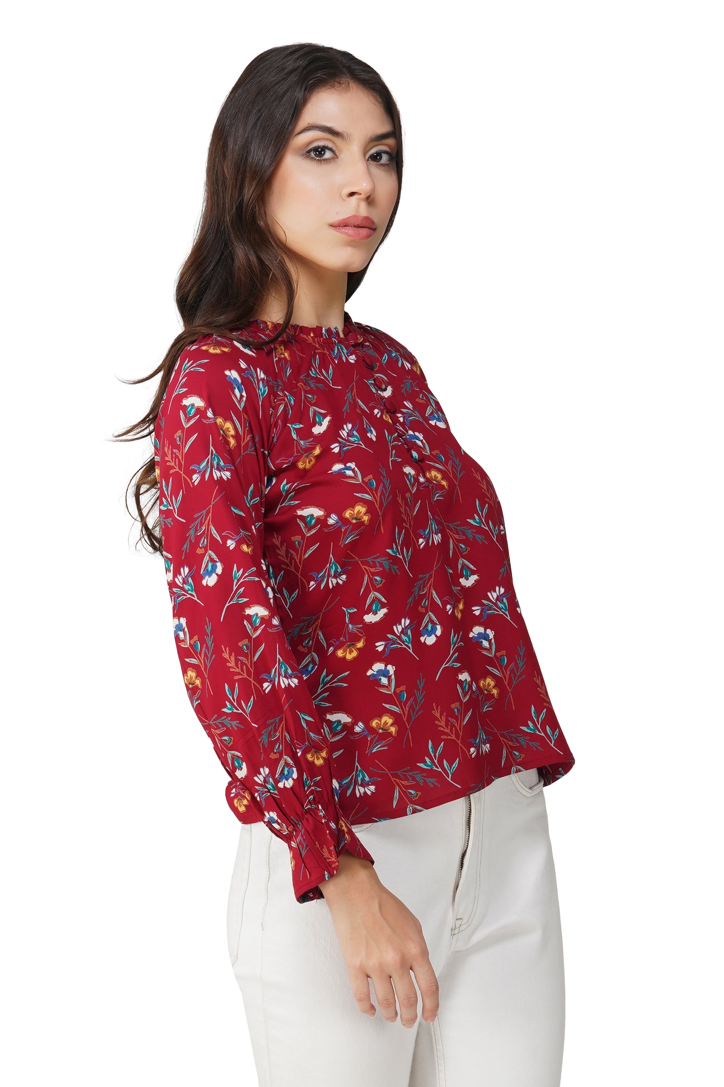 Vastraa Fusion Rayon Printed Regular Fit Tops for Women's