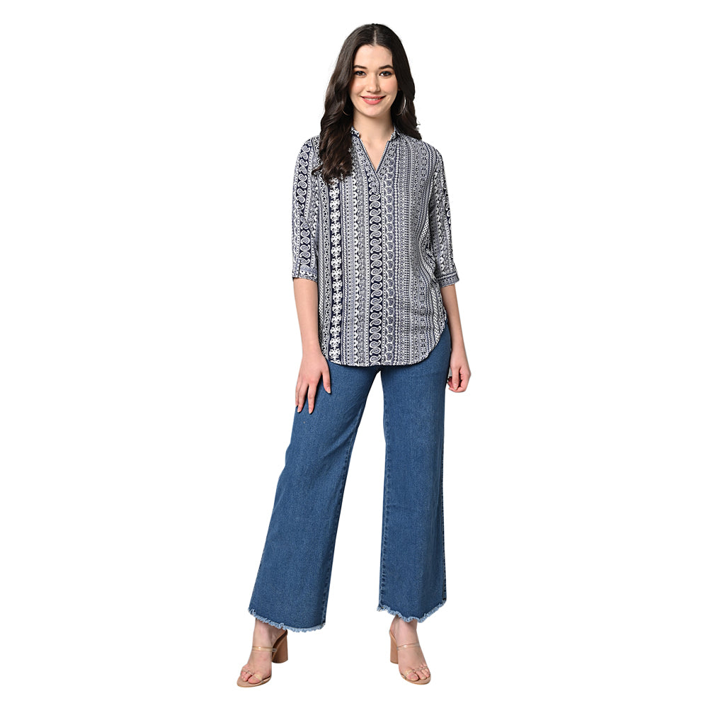 Vastraa Fusion Women's Rayon Festival and Regular Wear Printed Tops