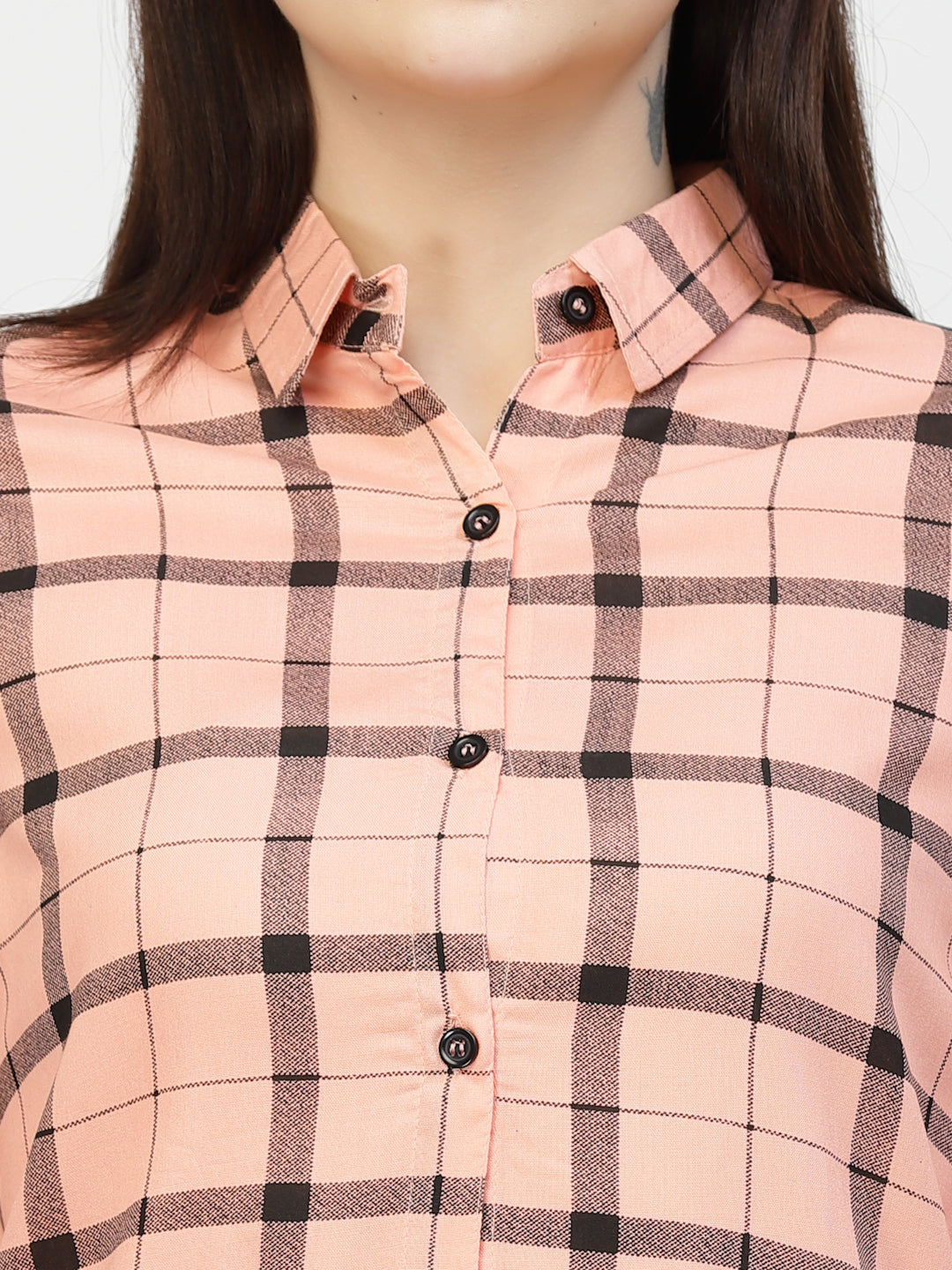 Vastraa Fusion Women's Rayon Checkered Shirt