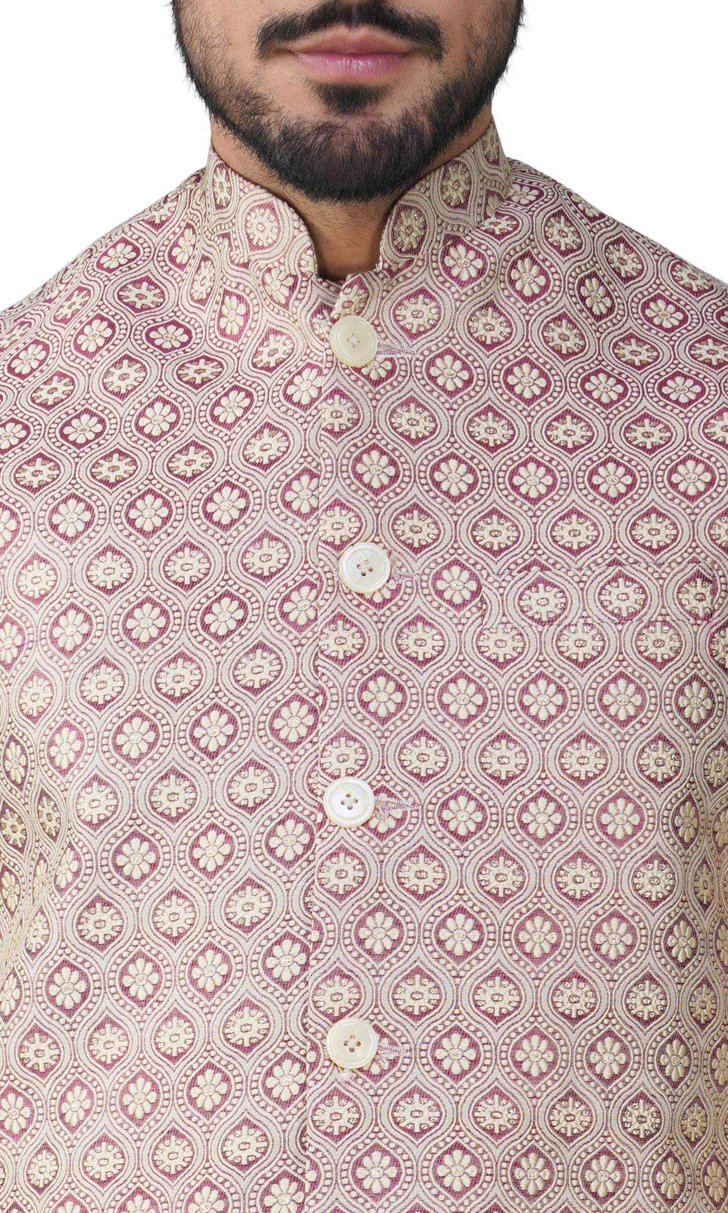 Men's Embroidery Silk Traditional Ethnic Nehru Jacket