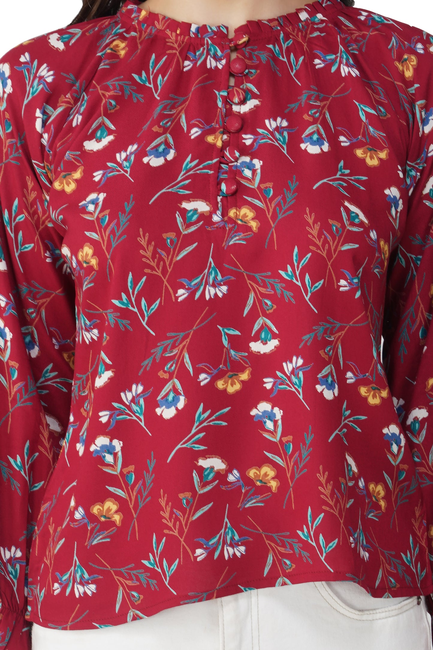 Vastraa Fusion Rayon Printed Regular Fit Tops for Women's