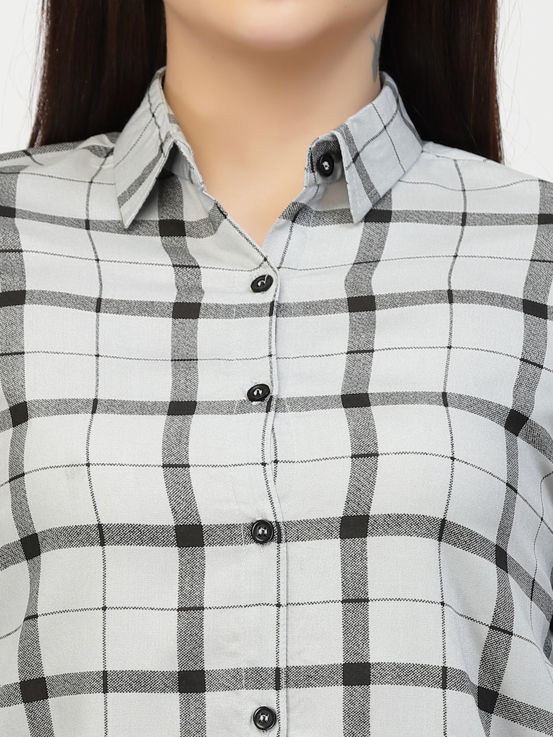 Vastraa Fusion Women's Rayon Checkered Shirt