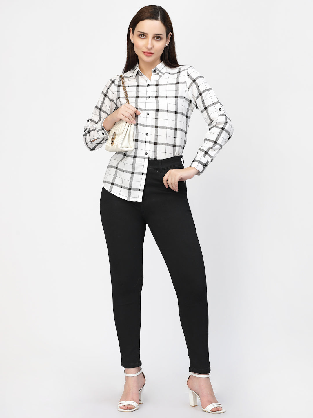 Vastraa Fusion Women's Rayon Checkered Shirt