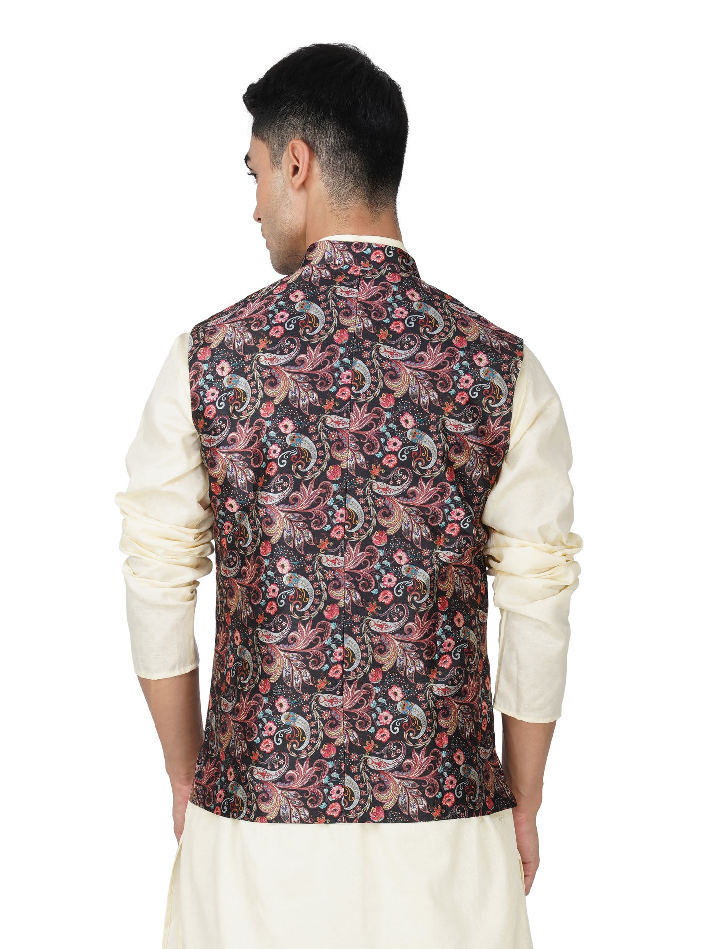 Men's Digital Printed - Mango Silk Nehru Jacket Ladies Modi Jacket / Waistcoat