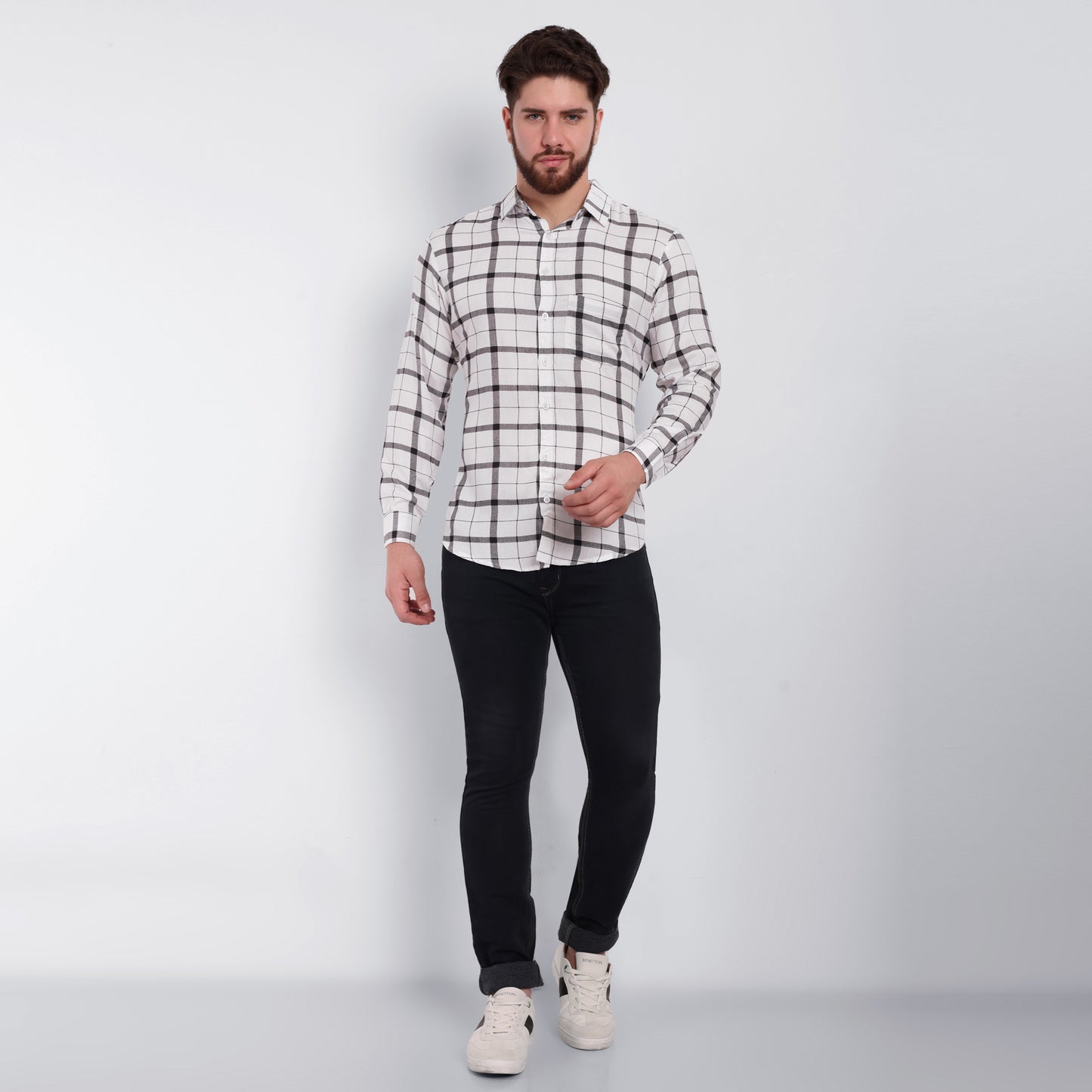 Vastraa Fusion Men's Rayon Checkered Shirt