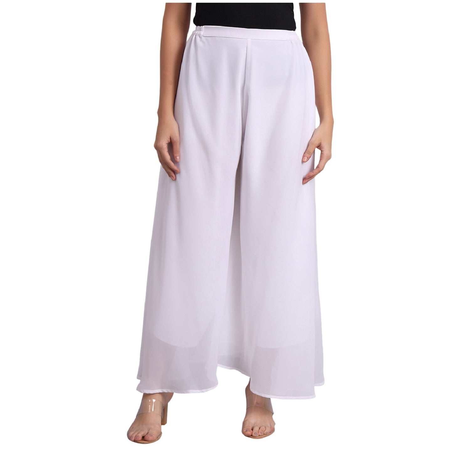 Vastraa Fusion Wide Fit Stylish Georgette Fabric Sharara Bottoms for Women's