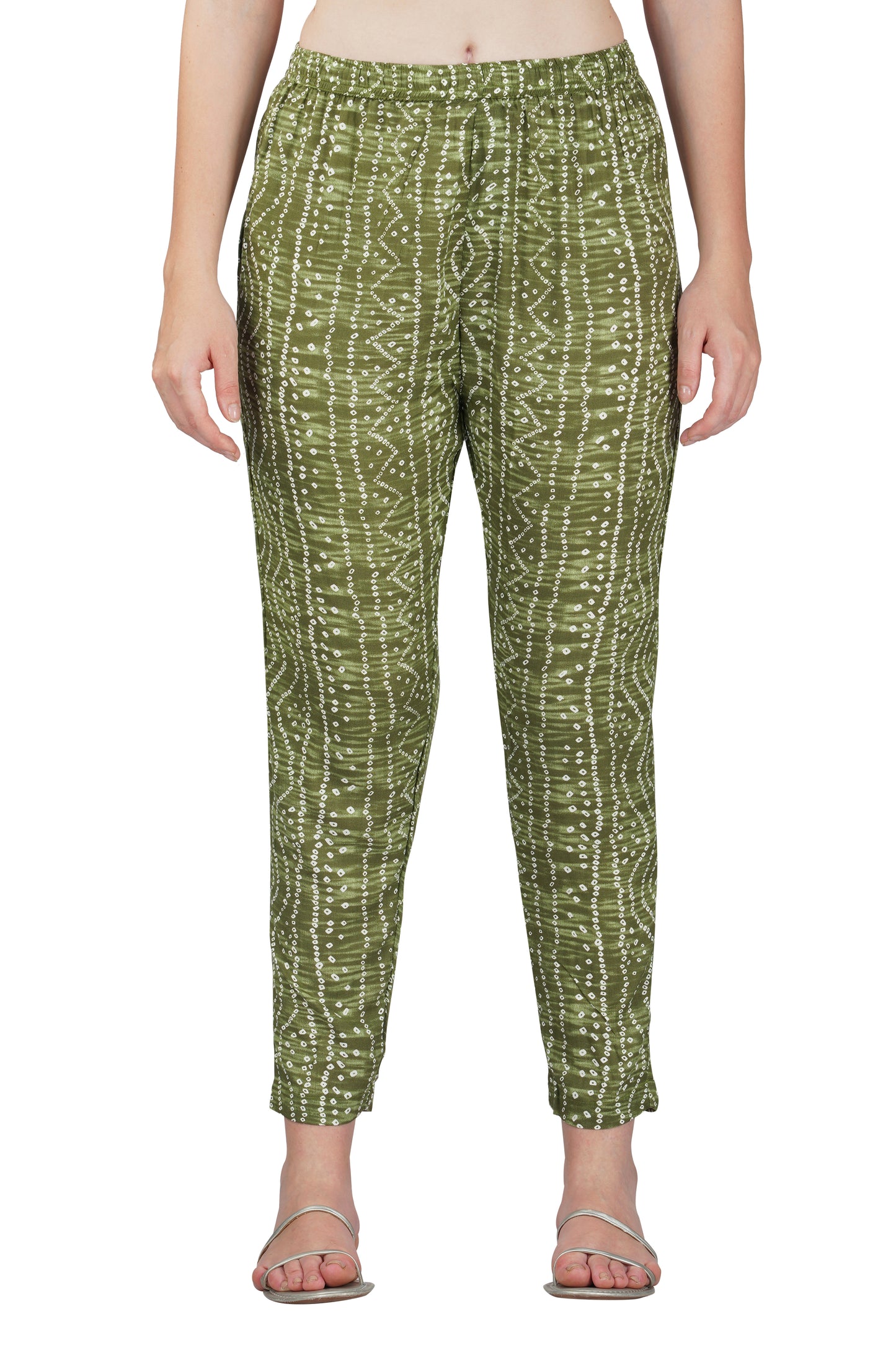 Vastraa Fusion Women's Regular Fit Bandhani Printed Pattern Rayon Palazzo
