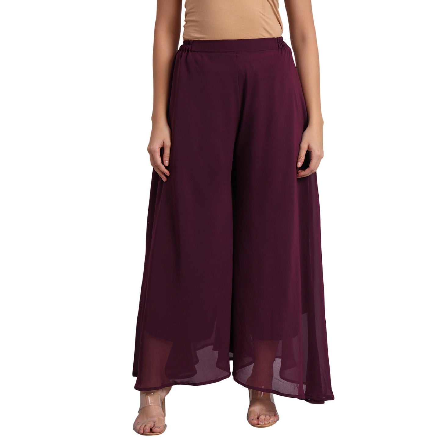Vastraa Fusion Wide Fit Stylish Georgette Fabric Sharara Bottoms for Women's