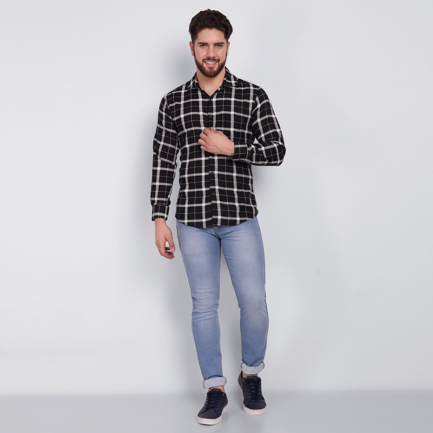 Vastraa Fusion Men's Rayon Checkered Shirt