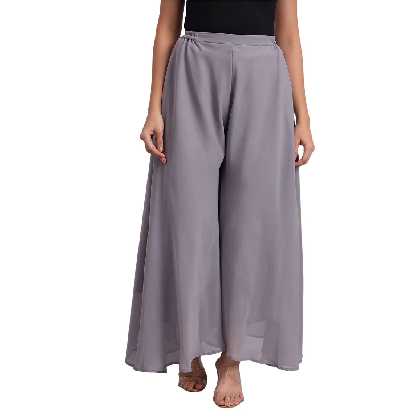 Vastraa Fusion Wide Fit Stylish Georgette Fabric Sharara Bottoms for Women's