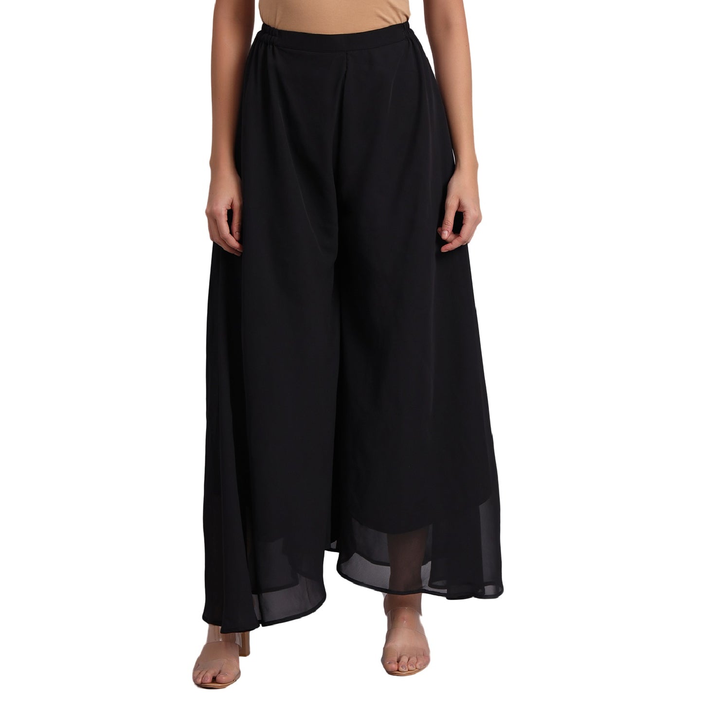 Vastraa Fusion Wide Fit Stylish Georgette Fabric Sharara Bottoms for Women's