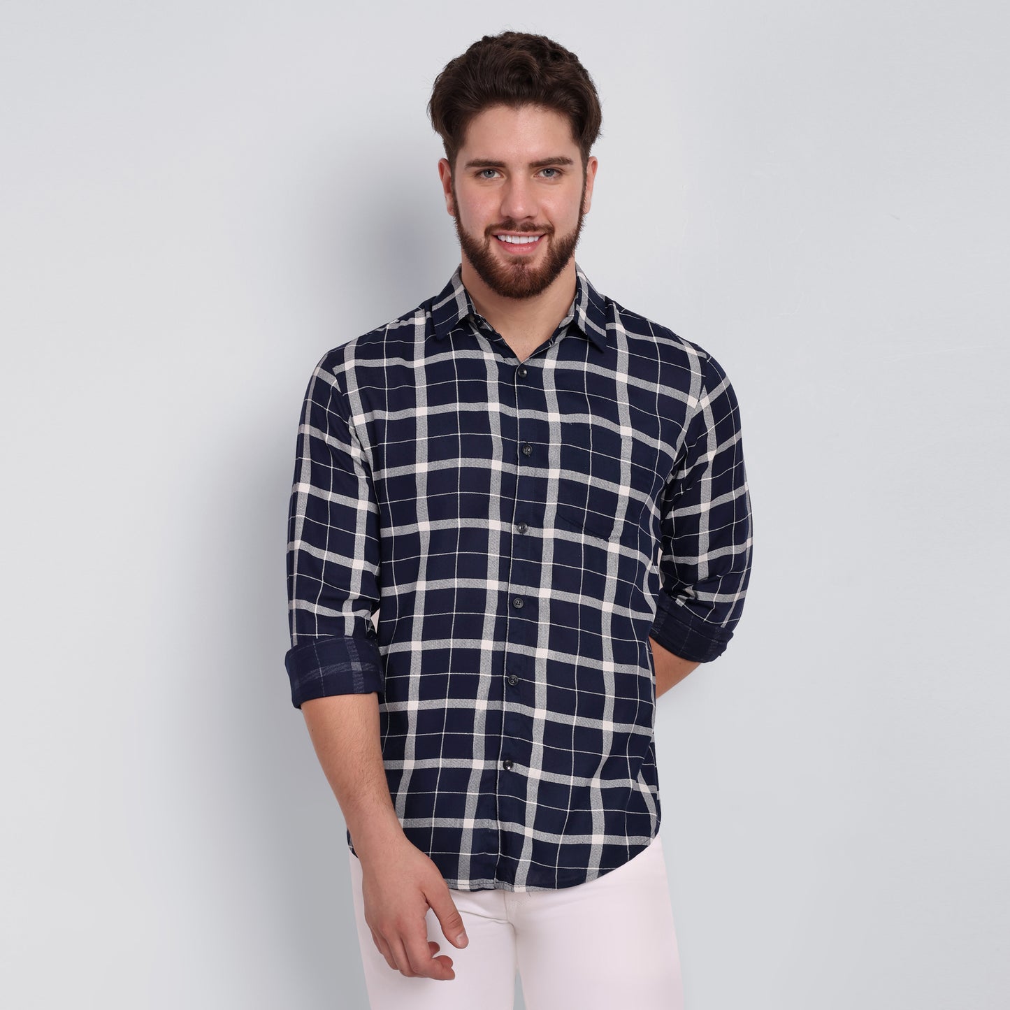 Vastraa Fusion Men's Rayon Checkered Shirt