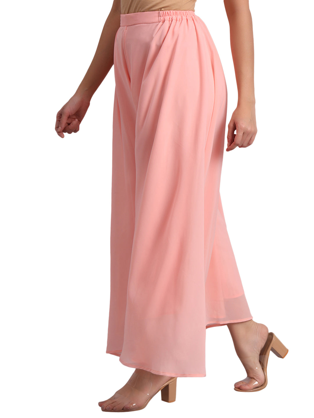 Vastraa Fusion Wide Fit Stylish Georgette Fabric Sharara Bottoms for Women's