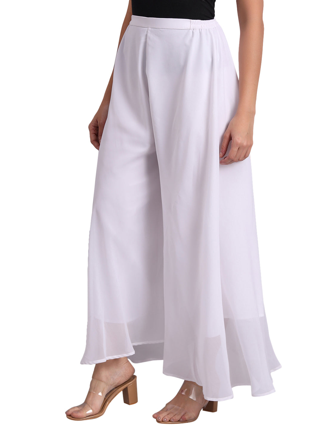 Vastraa Fusion Wide Fit Stylish Georgette Fabric Sharara Bottoms for Women's