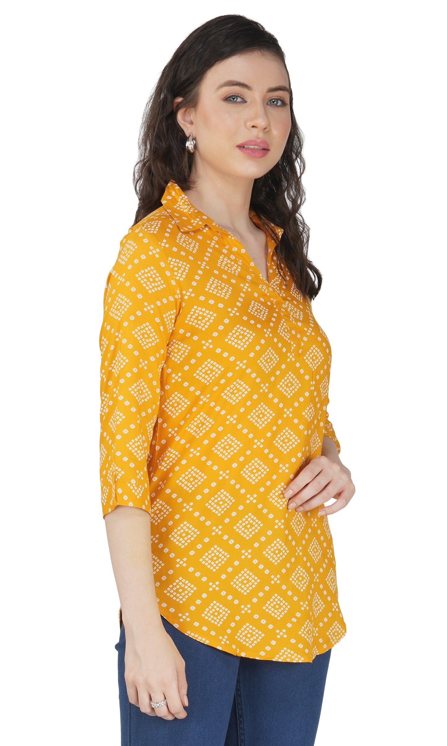 Women's Rayon Festival and Regular Wear Bandhani Tops