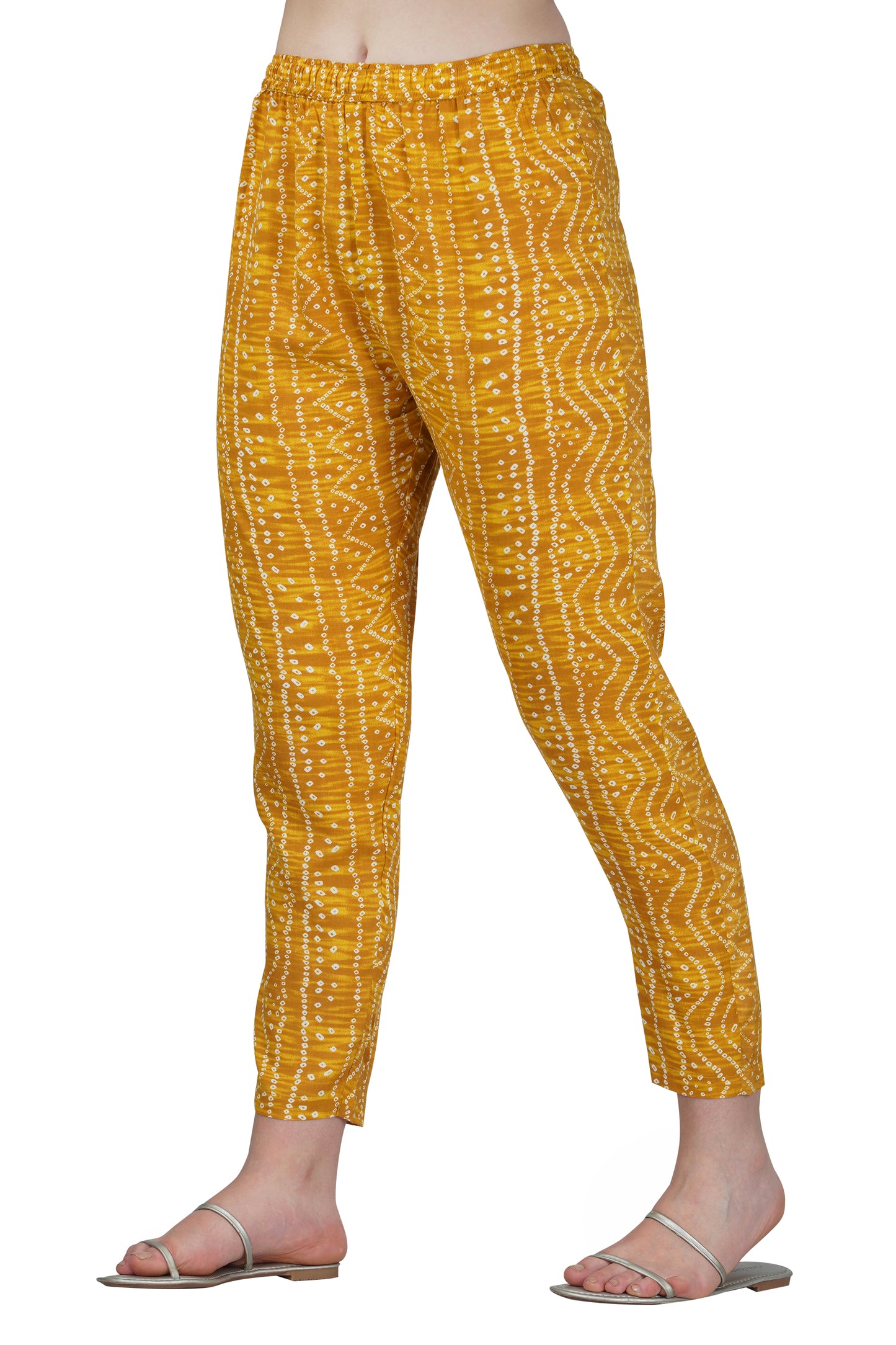 Vastraa Fusion Women's Regular Fit Bandhani Printed Pattern Rayon Palazzo
