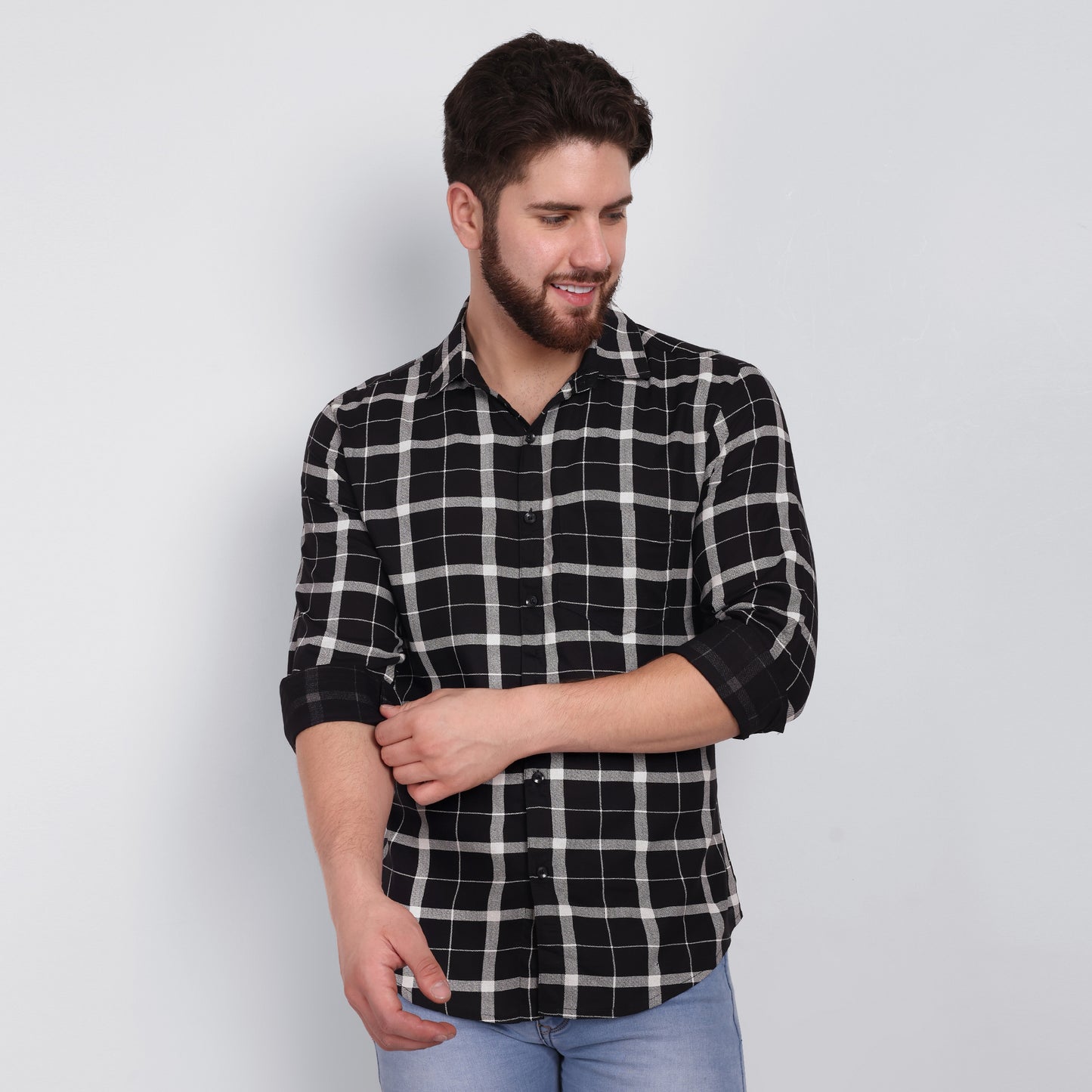 Vastraa Fusion Men's Rayon Checkered Shirt