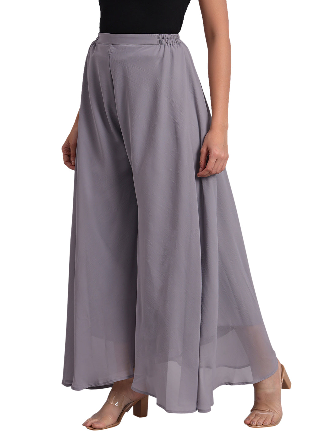 Vastraa Fusion Wide Fit Stylish Georgette Fabric Sharara Bottoms for Women's