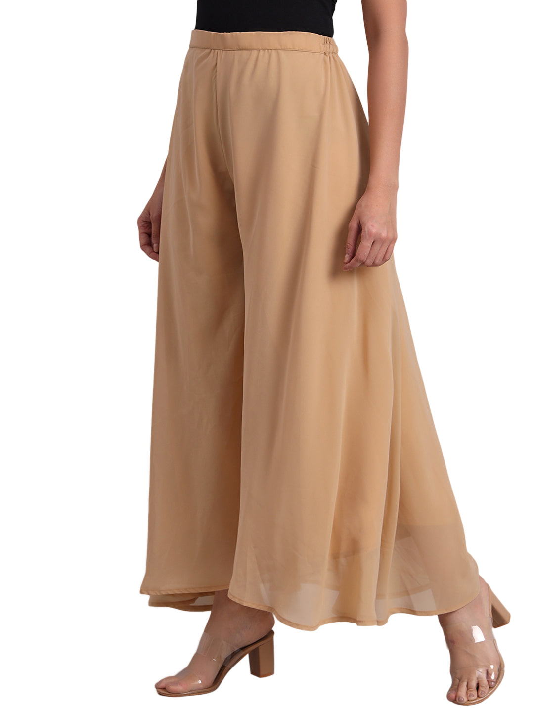 Vastraa Fusion Wide Fit Stylish Georgette Fabric Sharara Bottoms for Women's