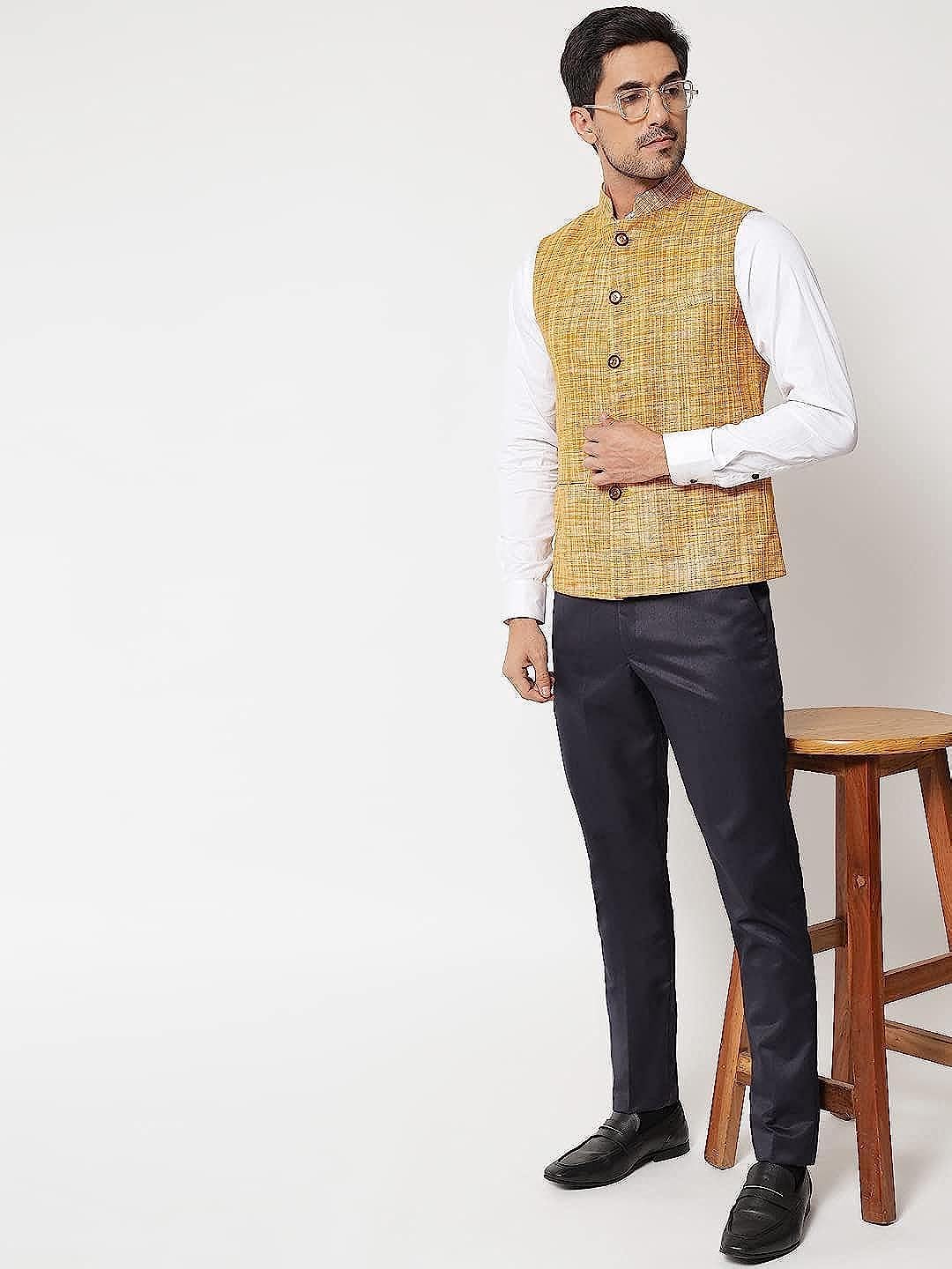 Small Check Patterns - South Cotton Nehru Jacket