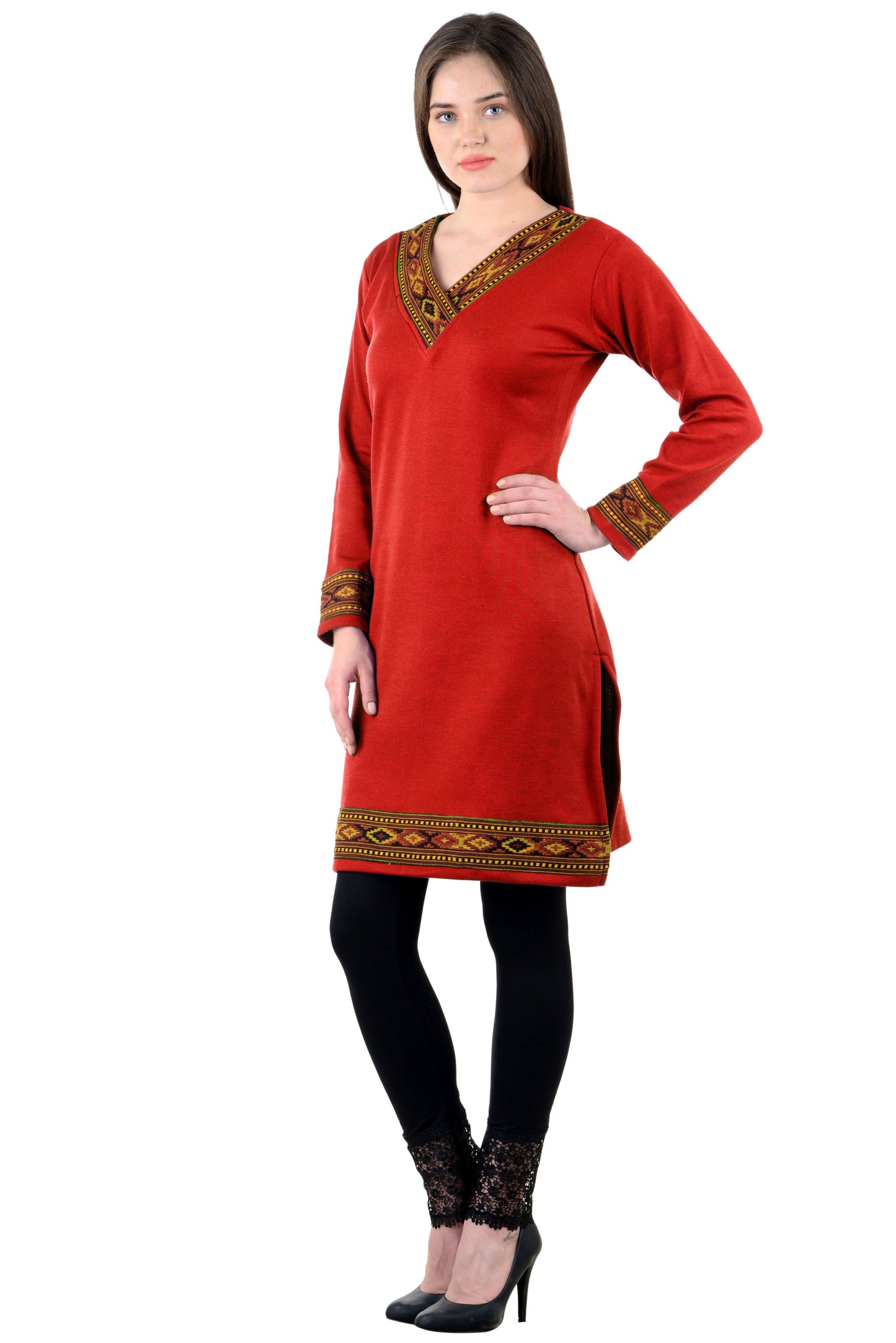 Vastraa Fusion Women's Woolen Kullu Kurti