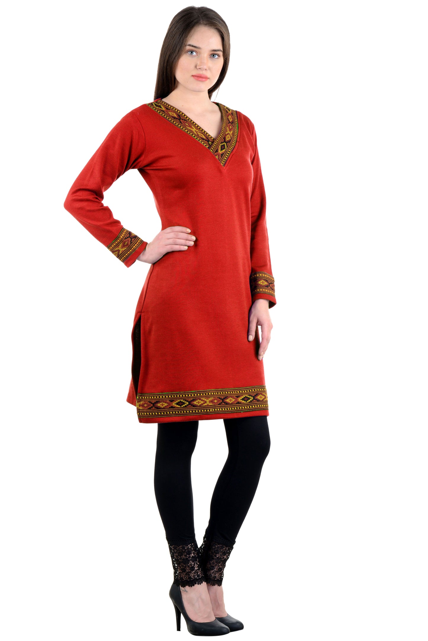 Vastraa Fusion Women's Woolen Kullu Kurti