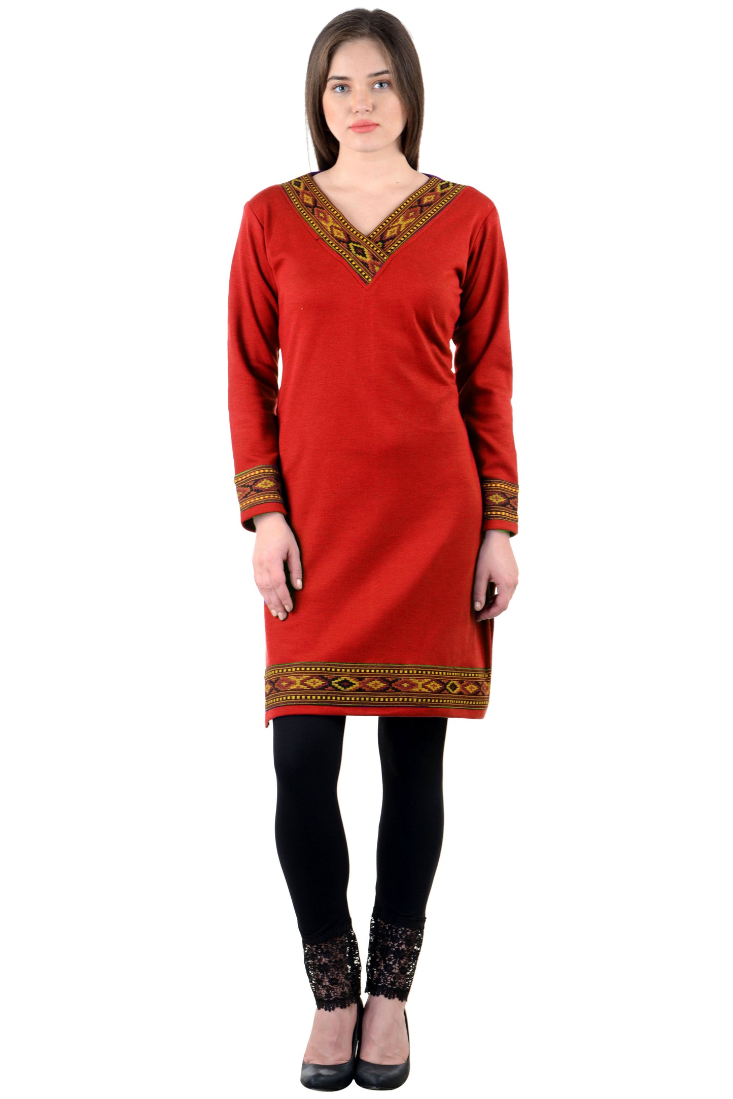 Vastraa Fusion Women's Woolen Kullu Kurti