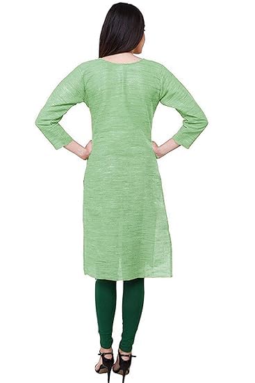 Vastraa Fusion Women Handspun Khadi Cotton Straight Kurta