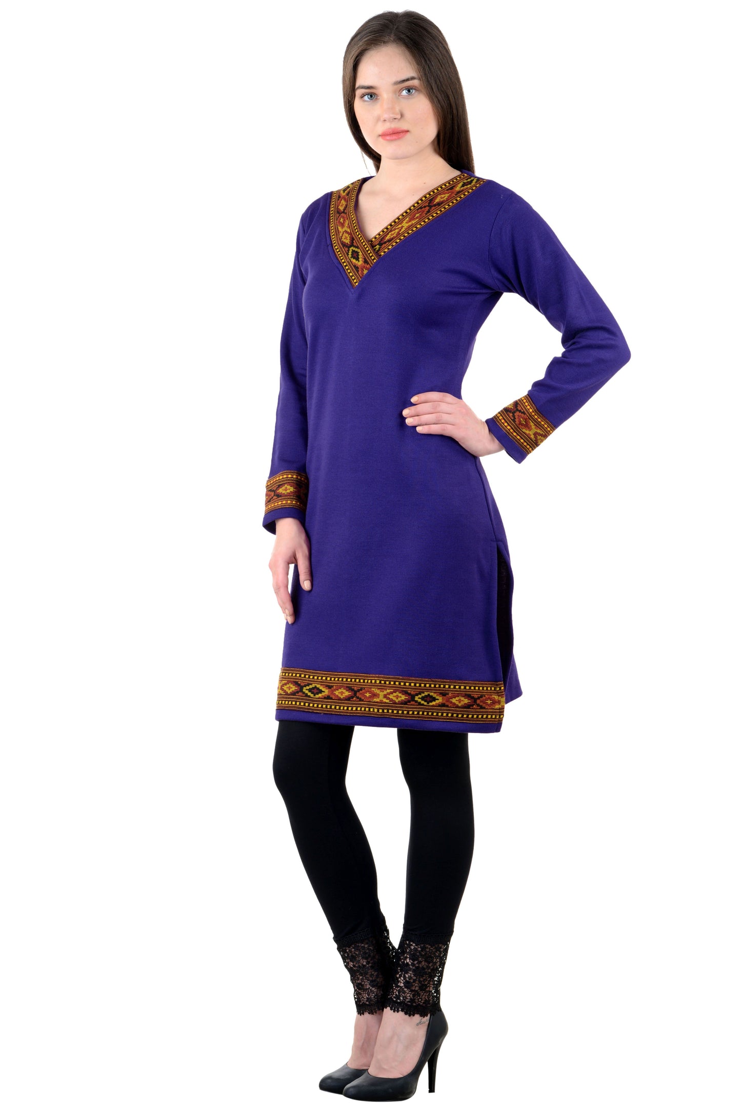 Vastraa Fusion Women's Woolen Kullu Kurti