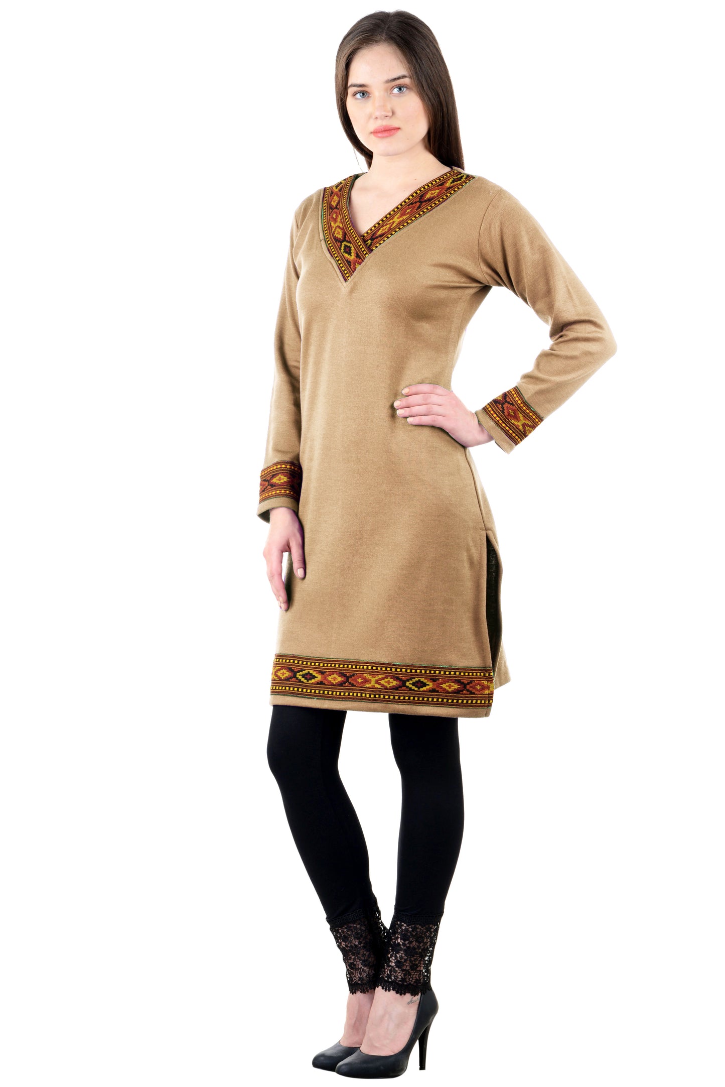 Vastraa Fusion Women's Woolen Kullu Kurti