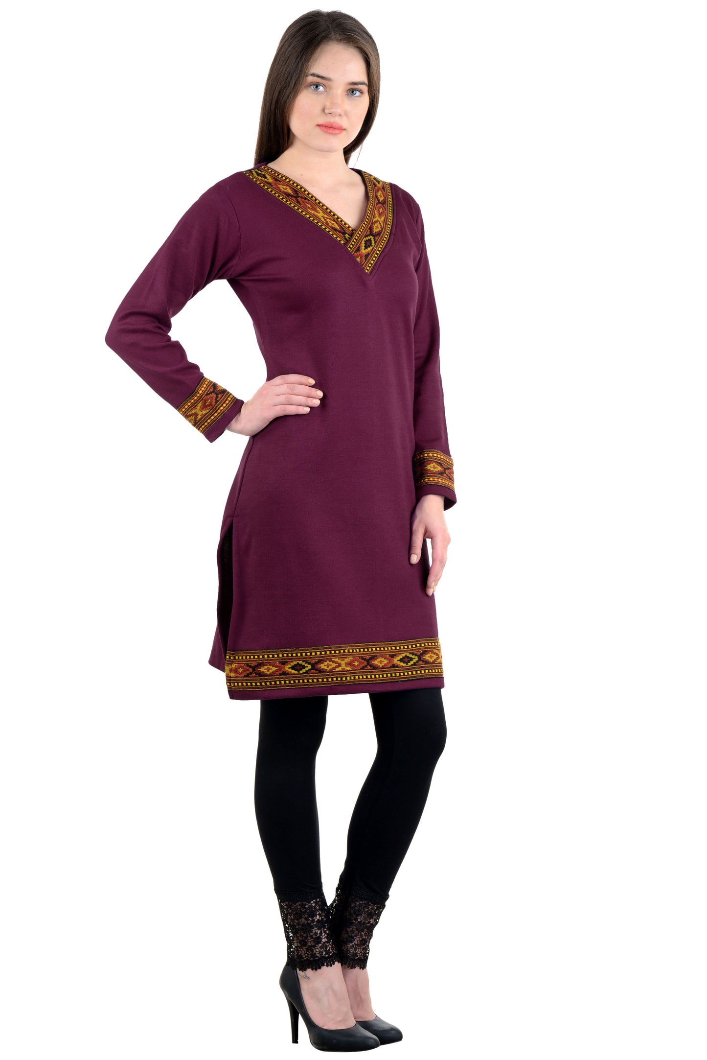 Vastraa Fusion Women's Woolen Kullu Kurti