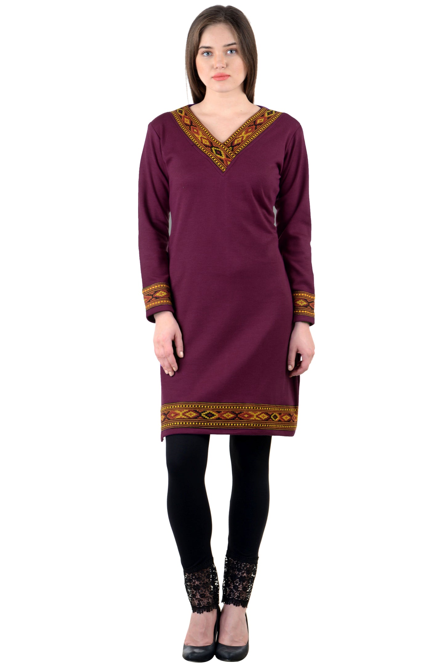 Vastraa Fusion Women's Woolen Kullu Kurti