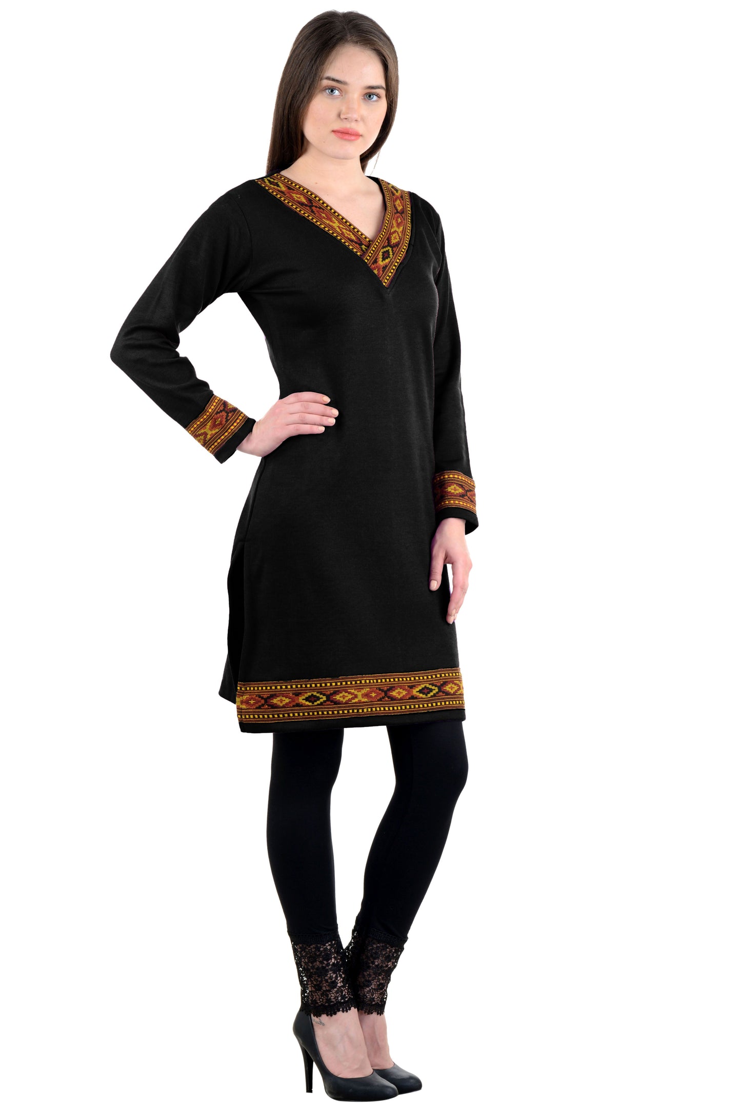 Vastraa Fusion Women's Woolen Kullu Kurti