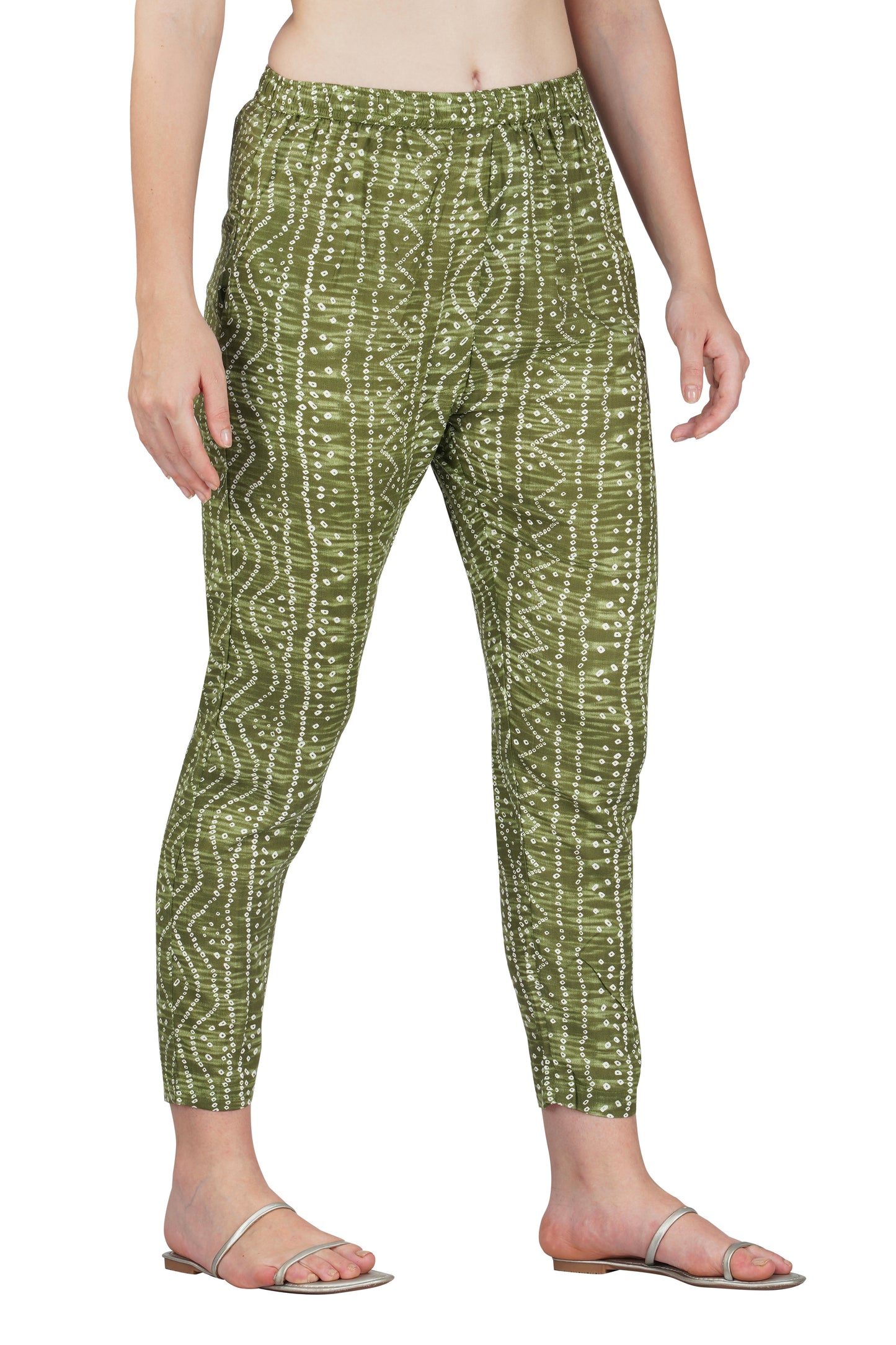 Vastraa Fusion Women's Regular Fit Bandhani Printed Pattern Rayon Palazzo