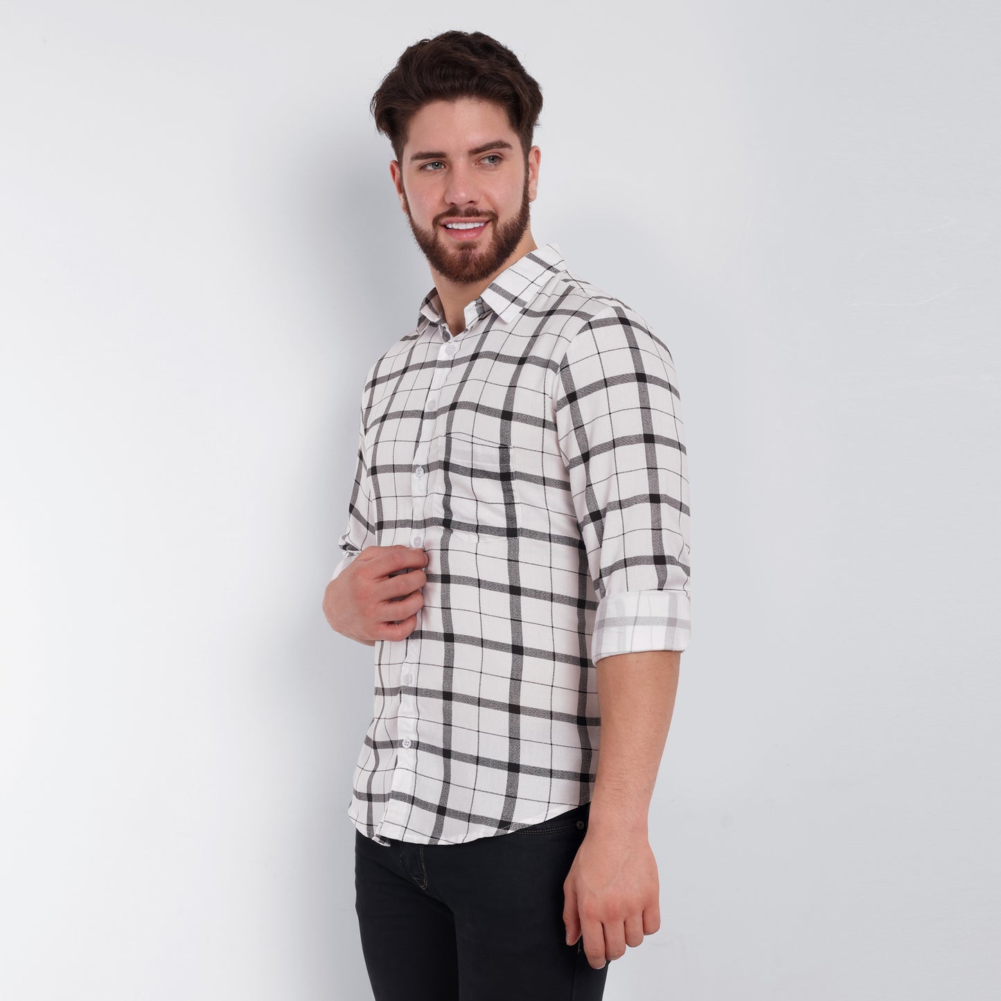 Vastraa Fusion Men's Rayon Checkered Shirt