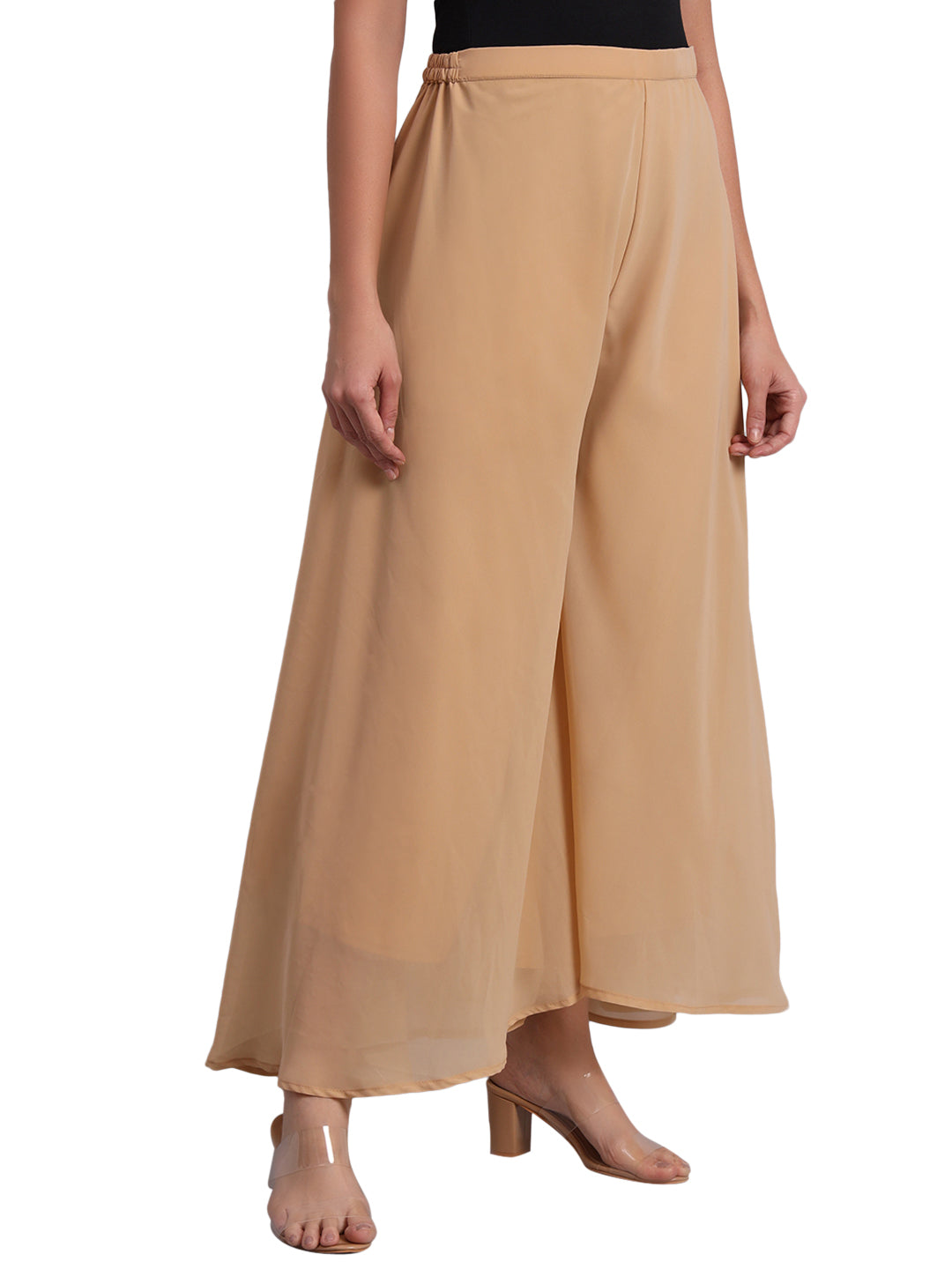 Vastraa Fusion Wide Fit Stylish Georgette Fabric Sharara Bottoms for Women's