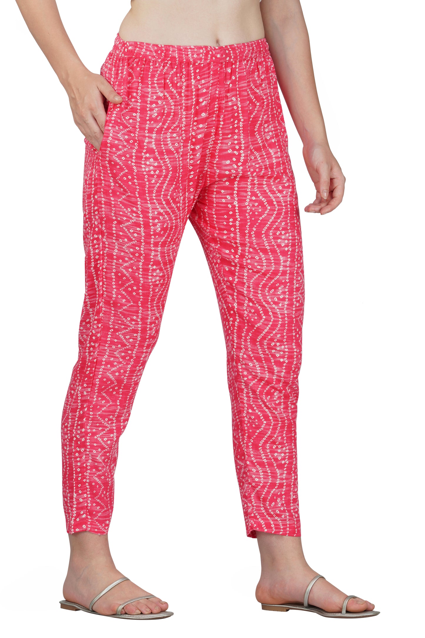 Vastraa Fusion Women's Regular Fit Bandhani Printed Pattern Rayon Palazzo
