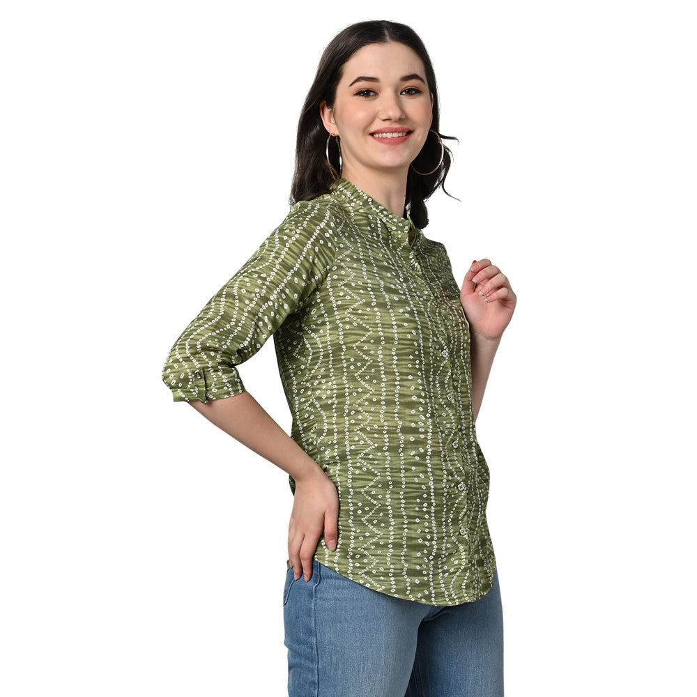 Women's Rayon Festival and Regular Wear Bandhani Tops