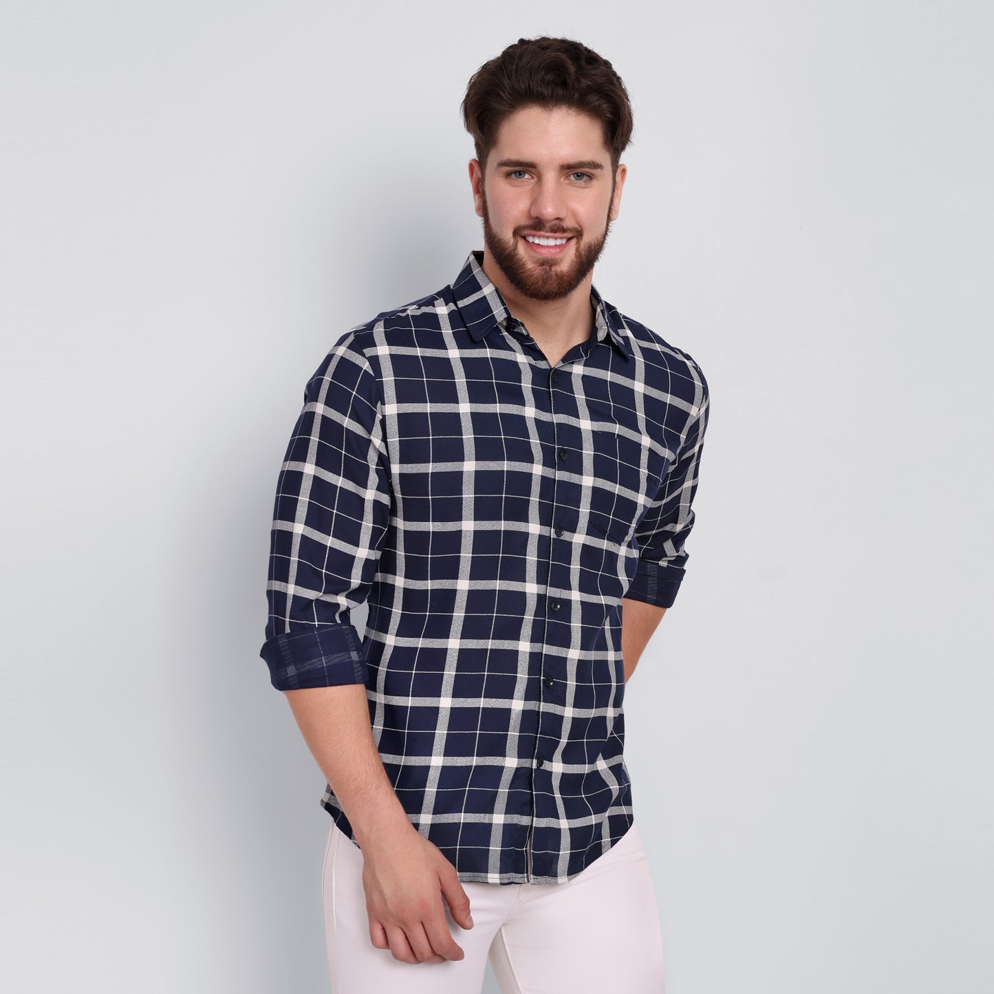 Vastraa Fusion Men's Rayon Checkered Shirt